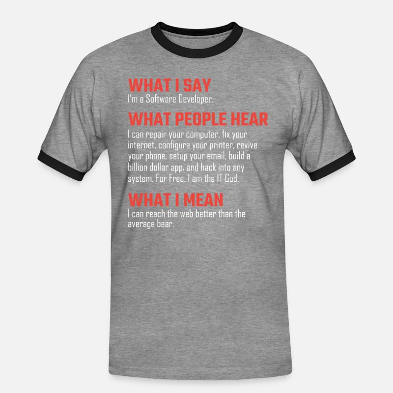 Programmierer nerd Debugging Geschenk - Männer Kontrast-T-Shirt - Grau meliert/Schwarz