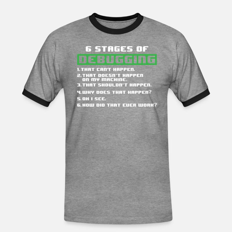 Debugging Programmierer - Männer Kontrast-T-Shirt - Grau meliert/Schwarz