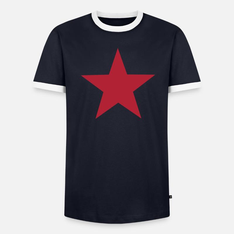 roter Stern Männer Kontrast-T-Shirt