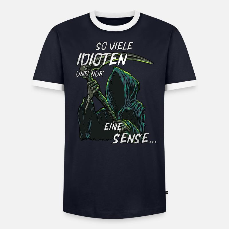 schwarzer Humor, witziges Sensenmann, Geschenk Männer Kontrast-T-Shirt