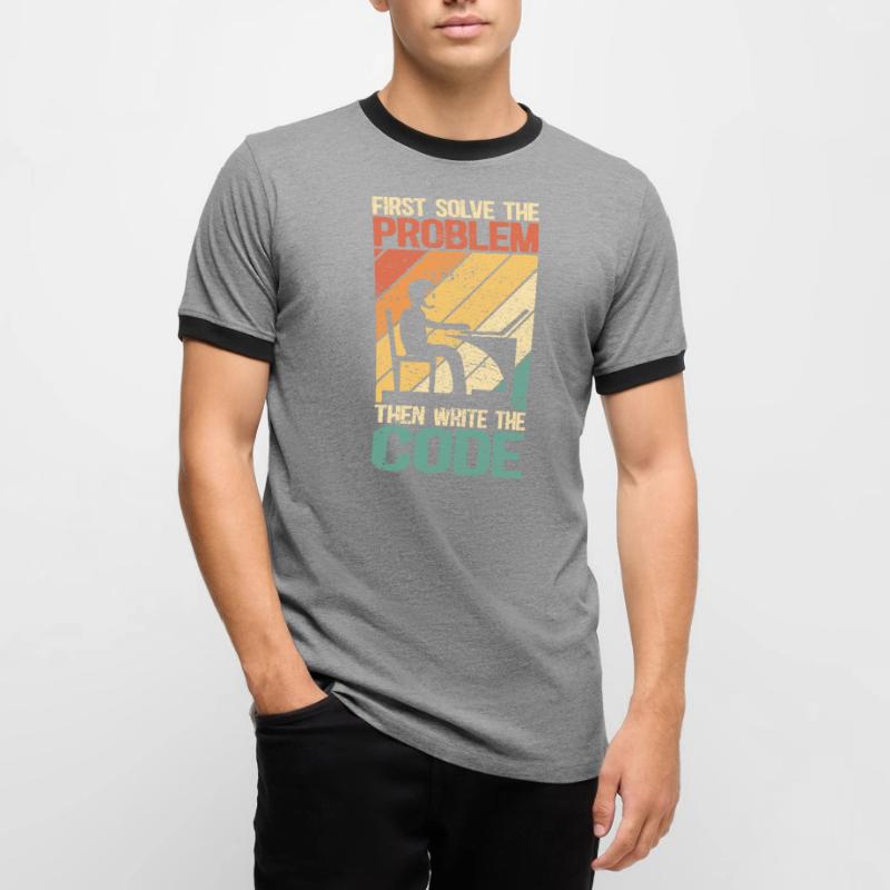 Software Developer Programmer Programming Men's Ringer Shirt