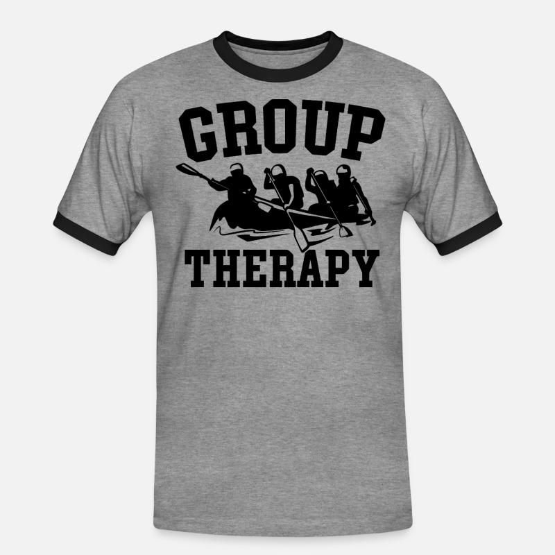 Group Therapy Rafting Adventure - Men's Ringer Shirt - heather grey/black