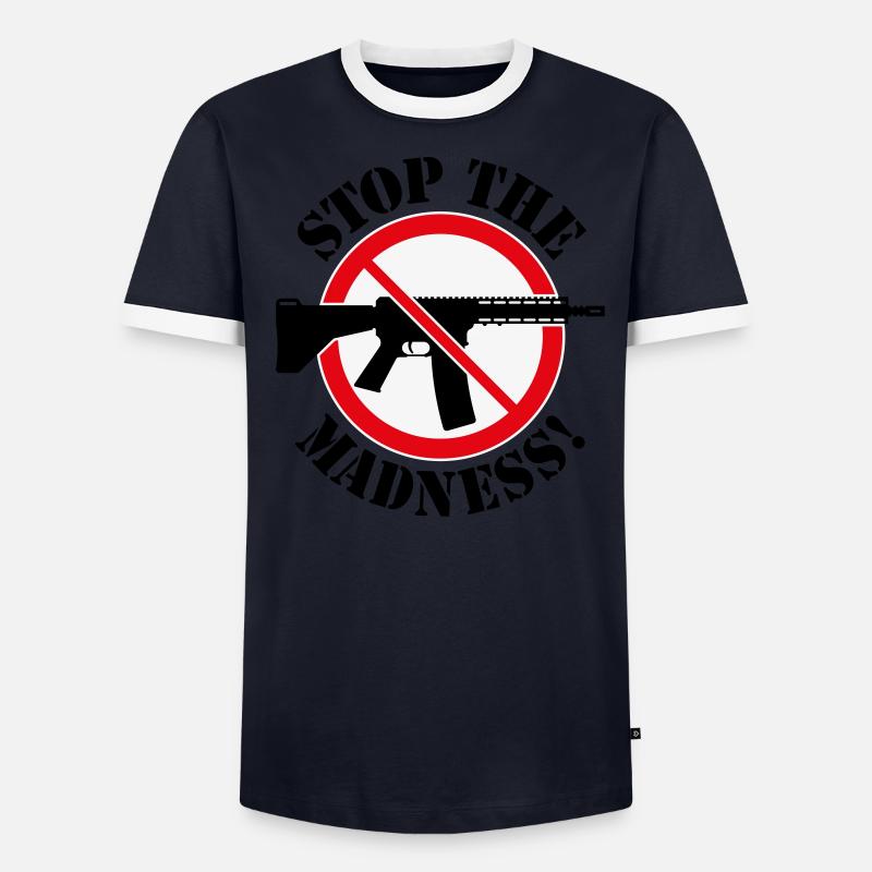 Arrêtez la folie! (Panneau d’interdiction des armes 3C) T-shirt contrasté Homme