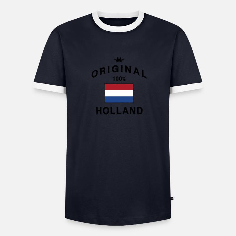 Drapeau hollandais drapeau drapeau T-shirt contrasté Homme