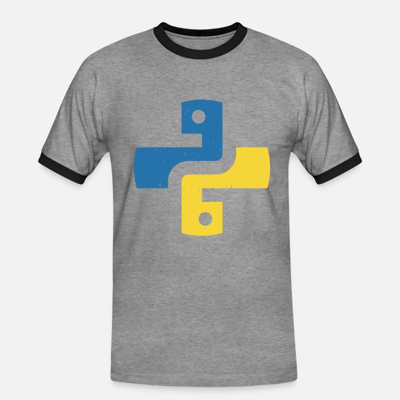 Python Programmiersprache - Männer Kontrast-T-Shirt - Grau meliert/Schwarz