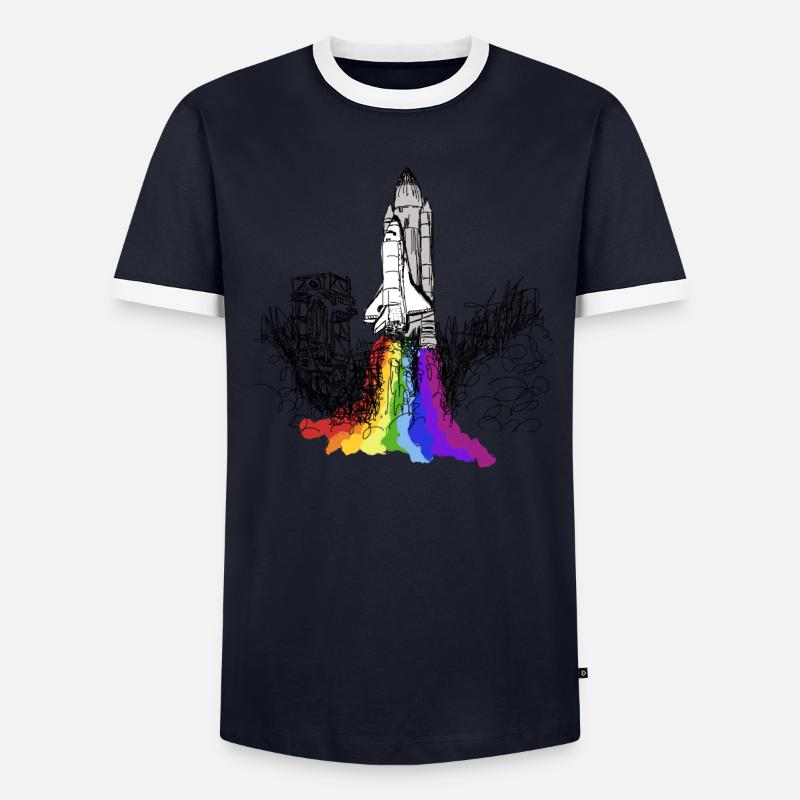 Navette spatiale Spaceship Rocket Astronaut Mission T-shirt contrasté Homme