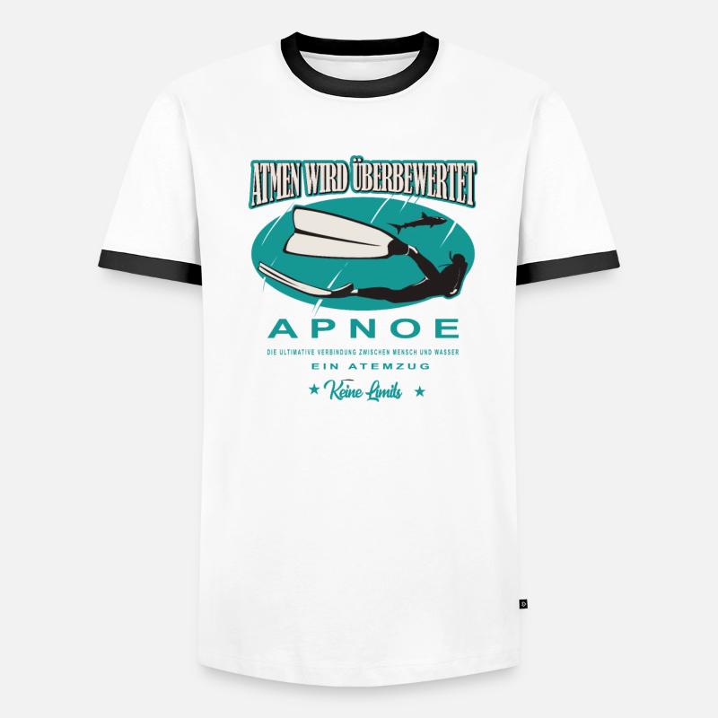 Freediving Apnoe Atmen wird überbewertet Geschenk Männer Kontrast-T-Shirt