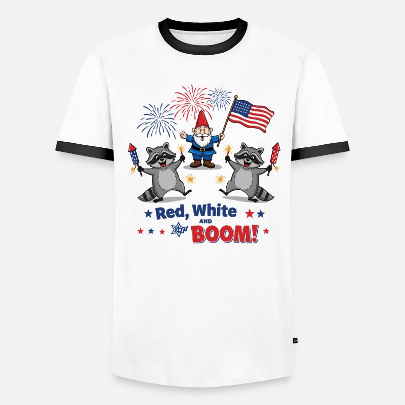 Waschbären-Feuerwerksparty zum 4. Juli Männer Kontrast-T-Shirt