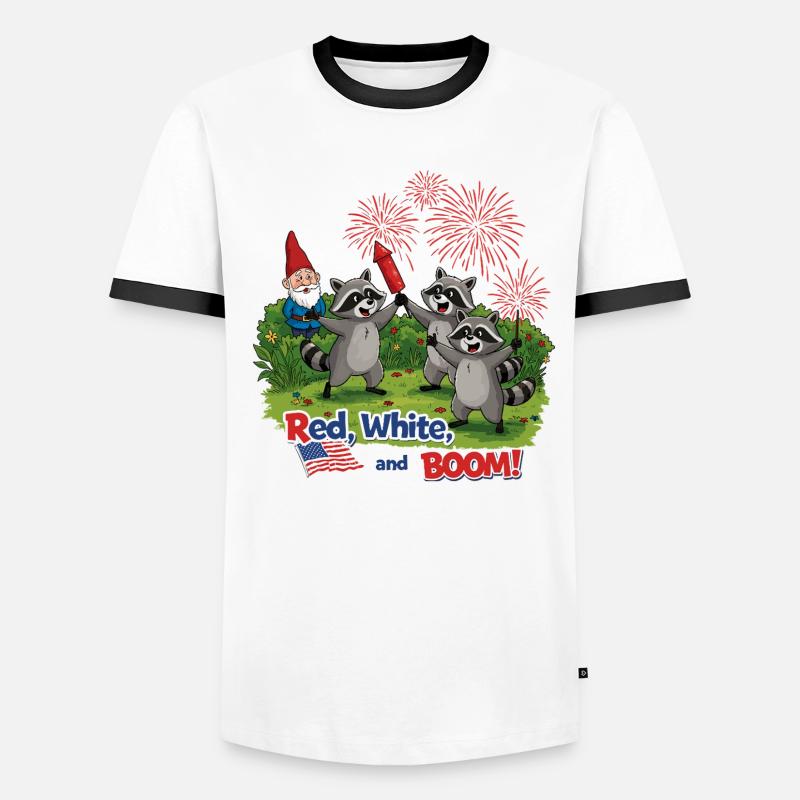 Waschbären-Feuerwerksparty zum 4. Juli Männer Kontrast-T-Shirt