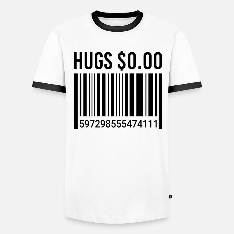 Drôles de câlins pour le code à barres zéro dollar T-shirt contrasté Homme