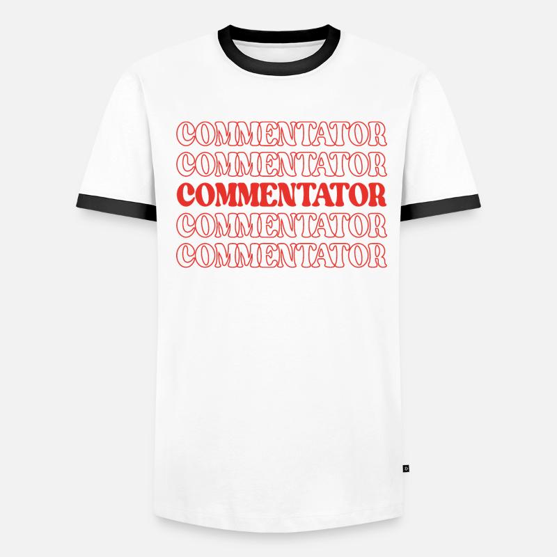 Commentateur Animateur Annonceur Diffuseur T-shirt contrasté Homme