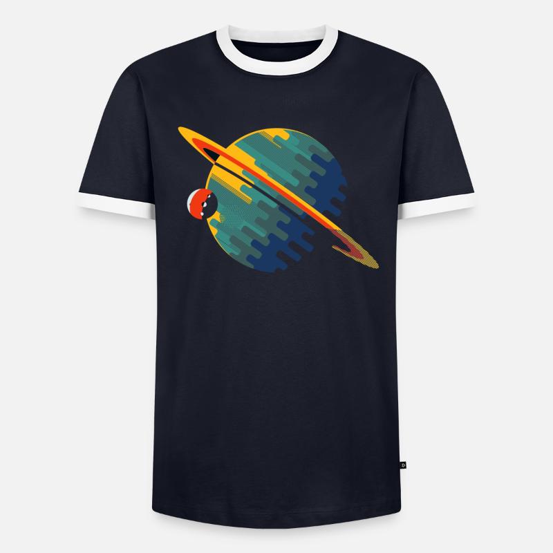 Planète Saturne T-shirt contrasté Homme