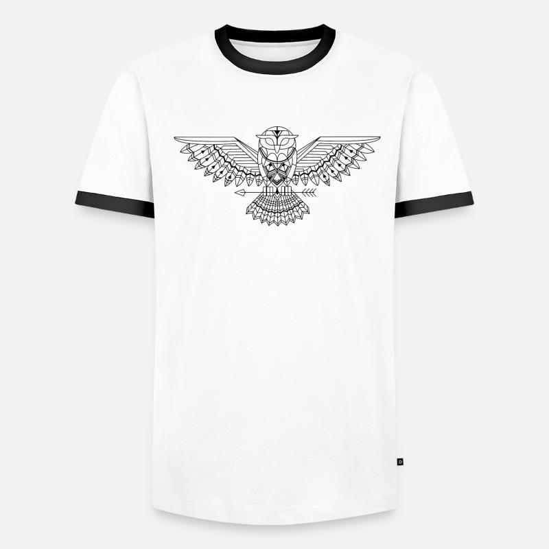 grafische Eule Männer Kontrast-T-Shirt