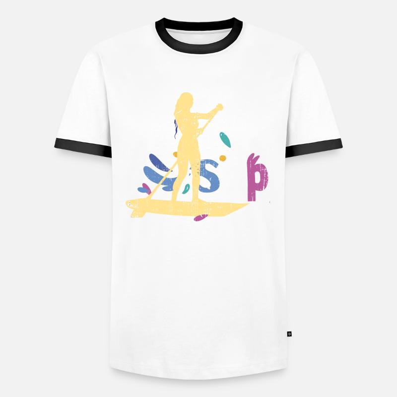 SUP Rétro Stand Up Paddle Boarding T-shirt contrasté Homme