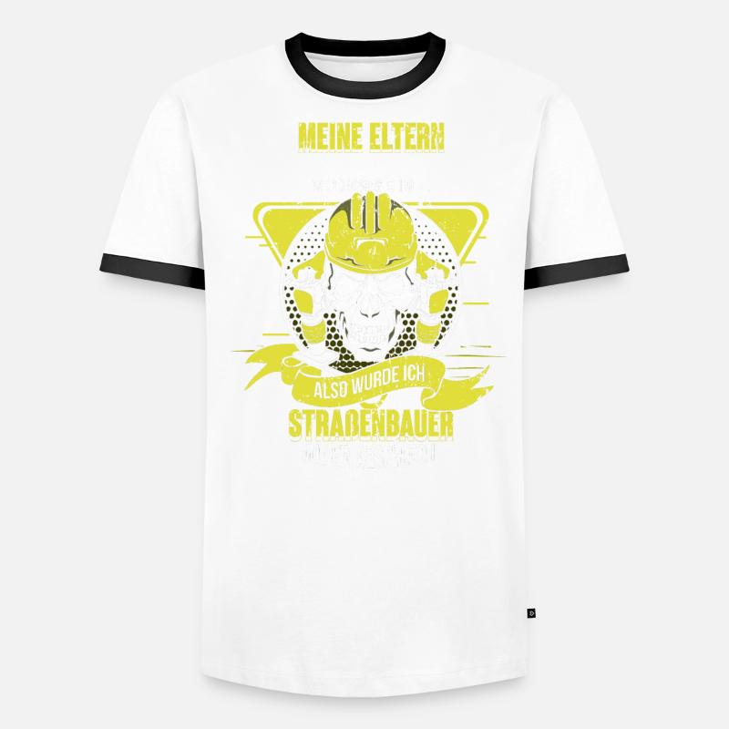 Straßenbau Straßenbauer Geschenk mit Vibrostampfer Männer Kontrast-T-Shirt