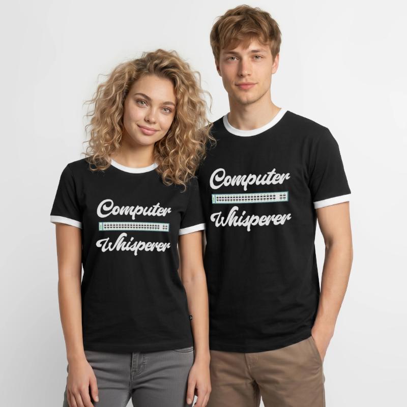 Computer Whisperer IT Tech Support Network Männer Kontrast-T-Shirt