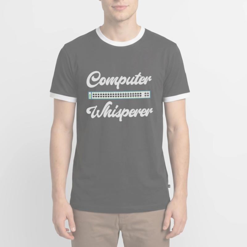 Computer Whisperer IT Tech Support Network Männer Kontrast-T-Shirt