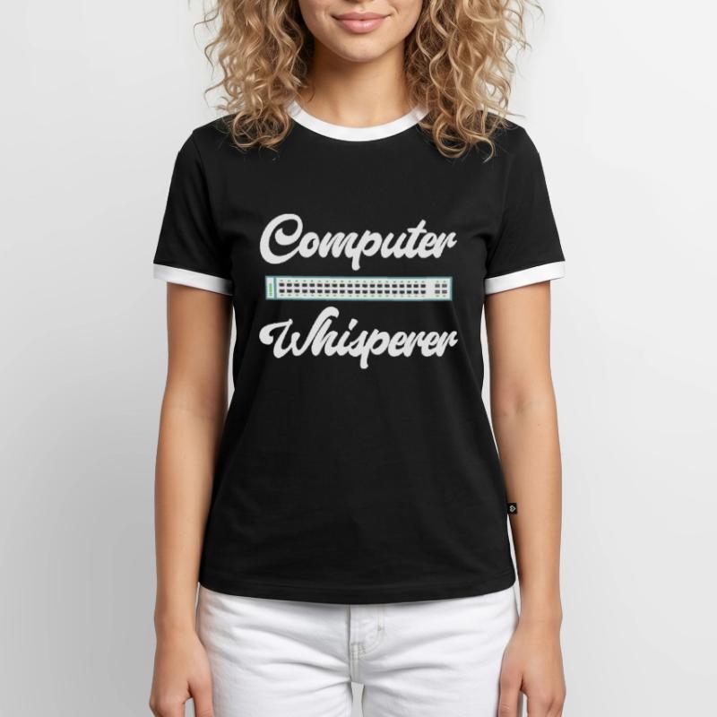 Computer Whisperer IT Tech Support Network Männer Kontrast-T-Shirt