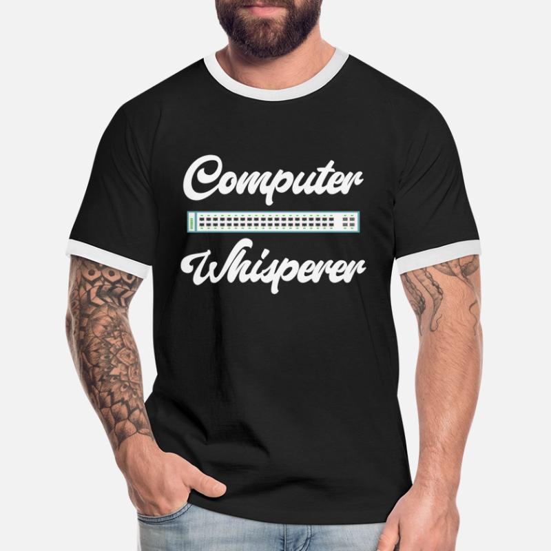 Computer Whisperer IT Tech Support Network Männer Kontrast-T-Shirt
