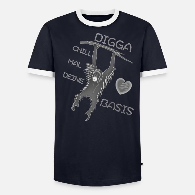 DIGGA CHILL MAL DEINE BASIS Männer Kontrast-T-Shirt