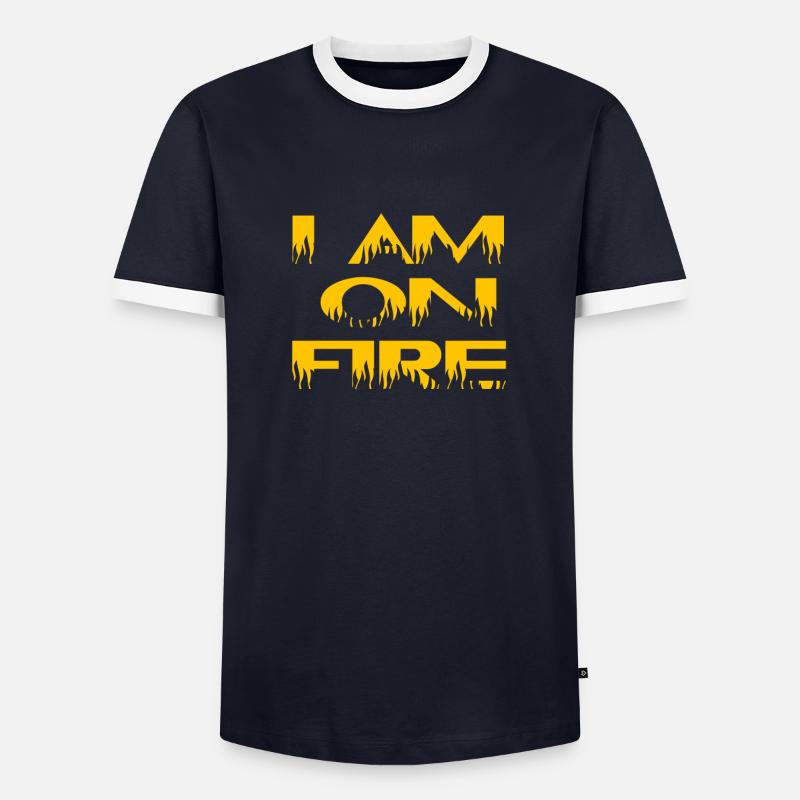 i am on fire Männer Kontrast-T-Shirt