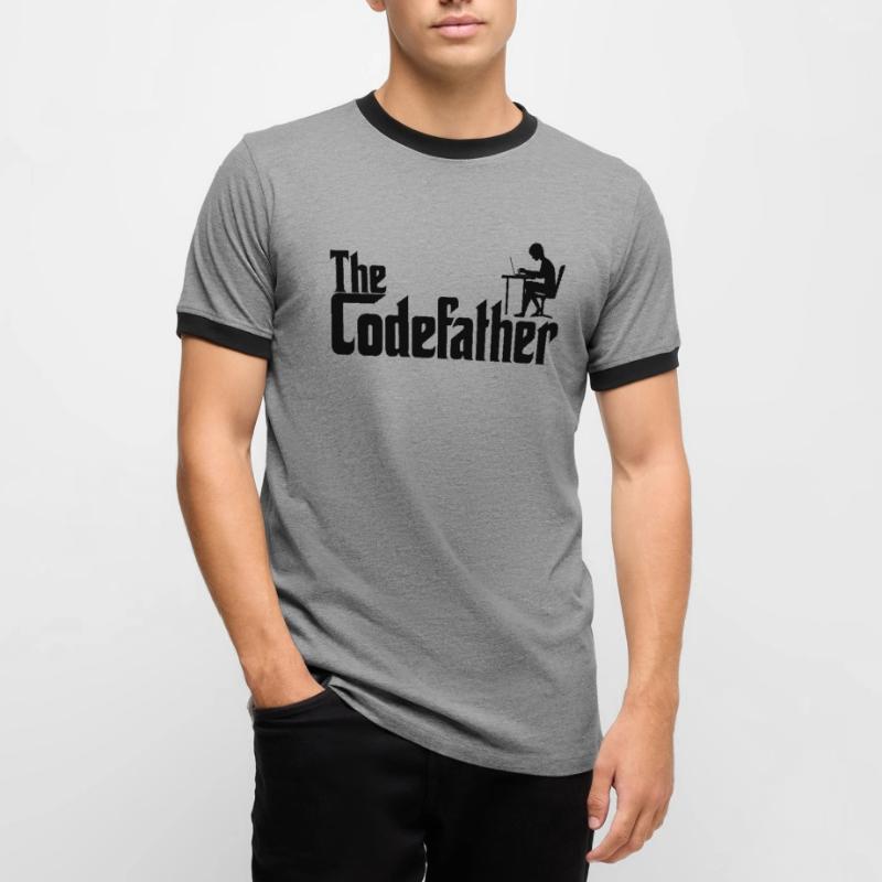 Informatiker Programmierer Codefather Coder Coding Männer Kontrast-T-Shirt