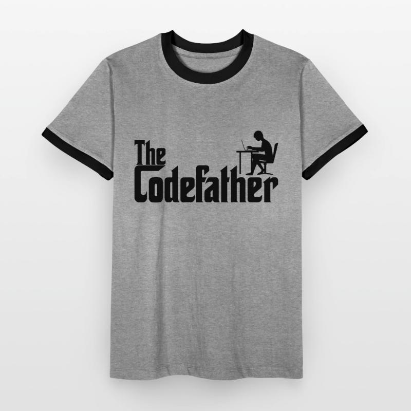 Informatiker Programmierer Codefather Coder Coding Männer Kontrast-T-Shirt