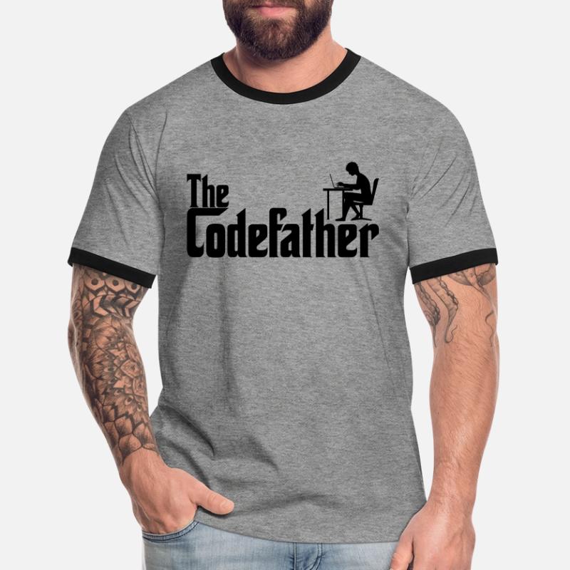 Informatiker Programmierer Codefather Coder Coding Männer Kontrast-T-Shirt