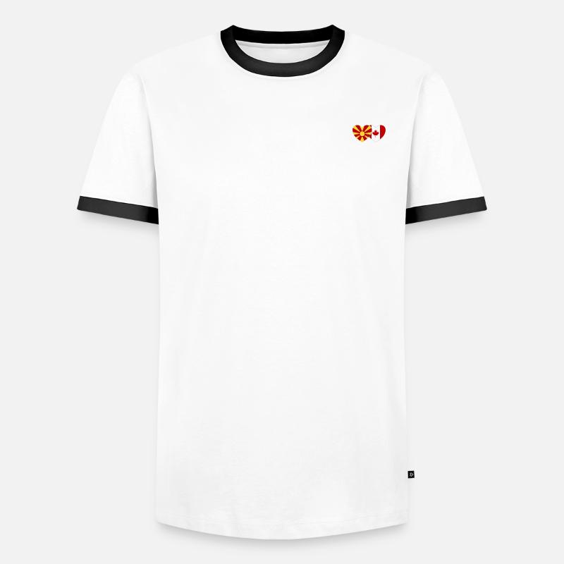 Macédoine Drapeau Canada Cœur T-shirt contrasté Homme