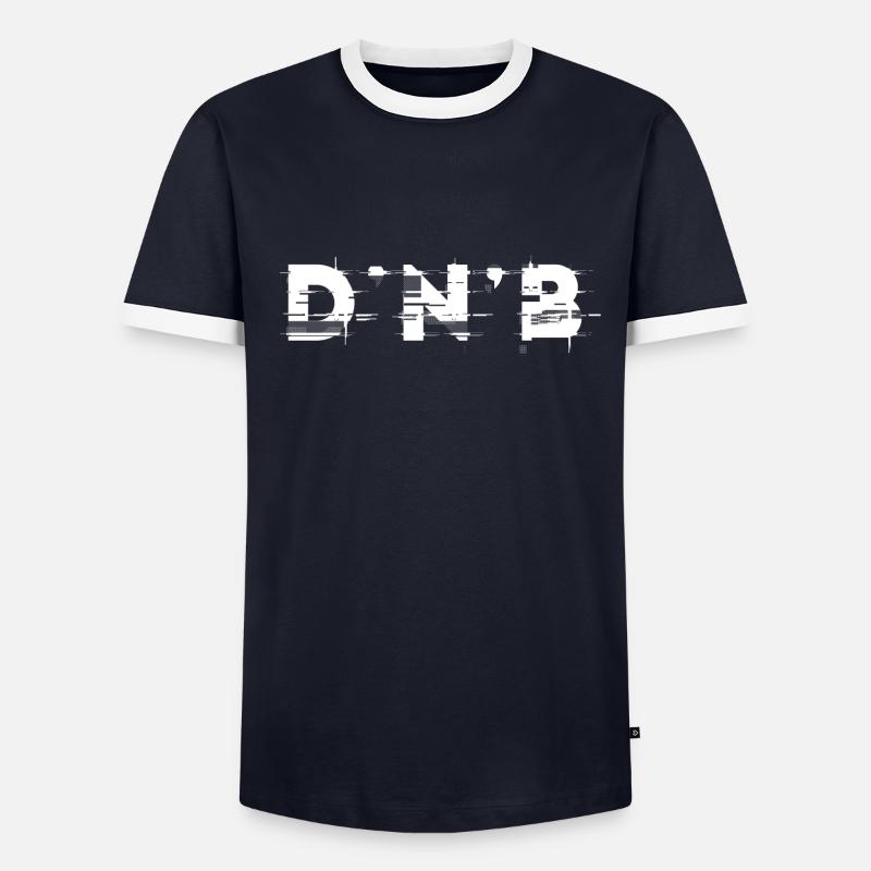 DnB design glitch, pour DJ EDM Techno House T-shirt contrasté Homme