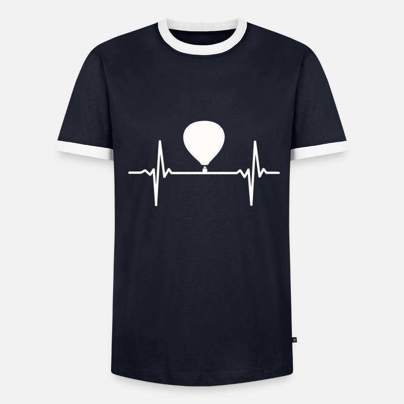 Heißluftballon Herzschlag - Männer Kontrast-T-Shirt - undefined