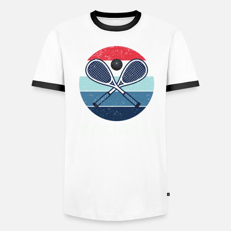 Squash Retro Squash Schläger Männer Kontrast-T-Shirt