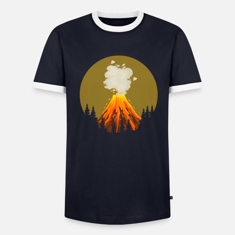 Cooles Vulkan Design - Männer Kontrast-T-Shirt - undefined