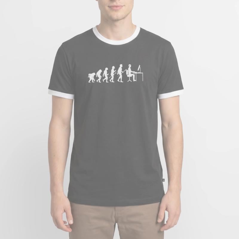 Evolution Computer Gift Laptop PC Men's Ringer Shirt