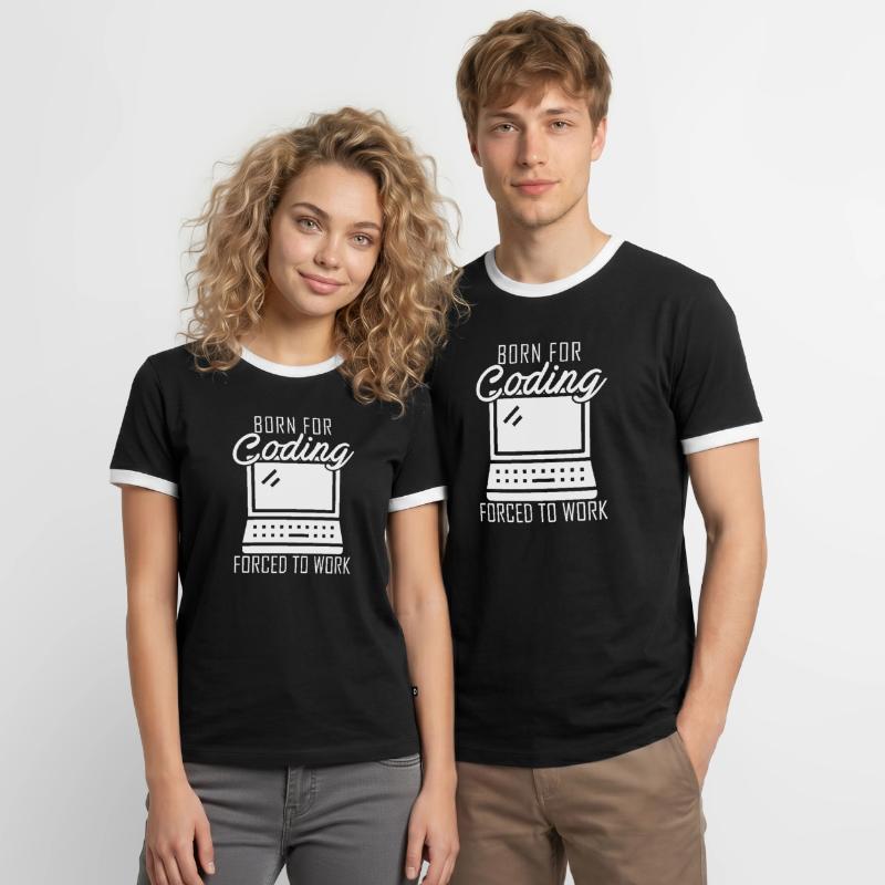 Programmeur de codage Coder Développeur de logiciels T-shirt contrasté Homme