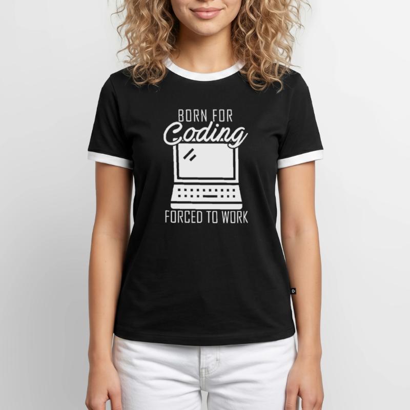 Programmeur de codage Coder Développeur de logiciels T-shirt contrasté Homme