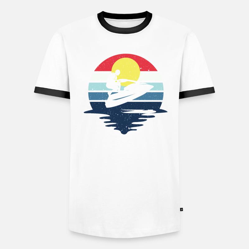 Retro Jetboot Wassermotorrad Jetski Männer Kontrast-T-Shirt