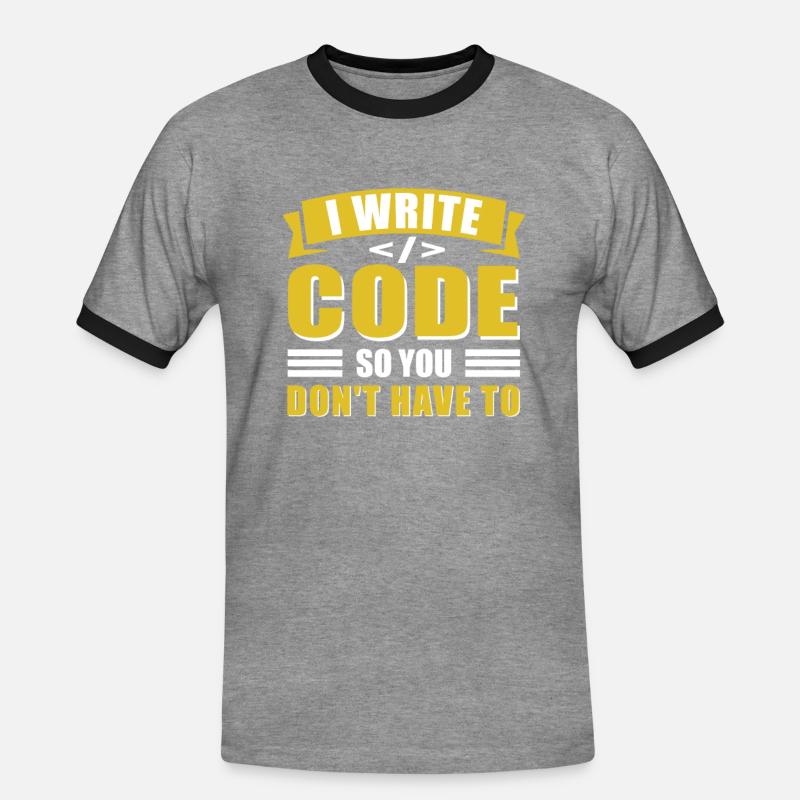 Informatik Admin Programmierer IT-Programmierer - Männer Kontrast-T-Shirt - Grau meliert/Schwarz