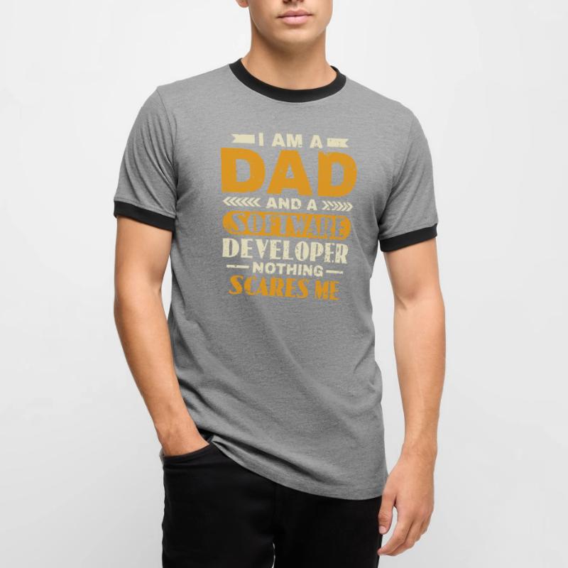 Software Developer Dad - Software Programmer Men's Ringer Shirt