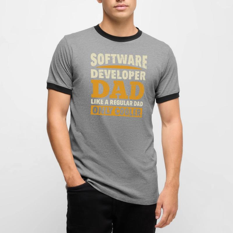 Software Developer Dad - Software Programmierer Männer Kontrast-T-Shirt