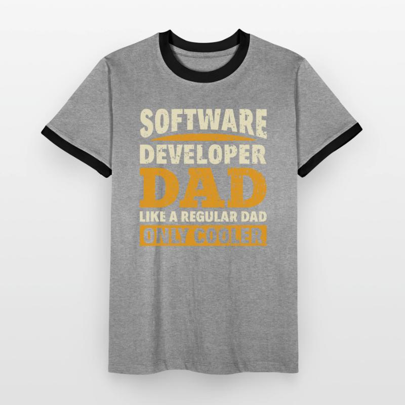 Software Developer Dad - Software Programmer Men's Ringer Shirt