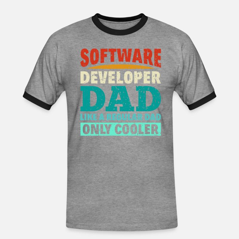 Software Developer Dad - Software Programmierer - Männer Kontrast-T-Shirt - Grau meliert/Schwarz