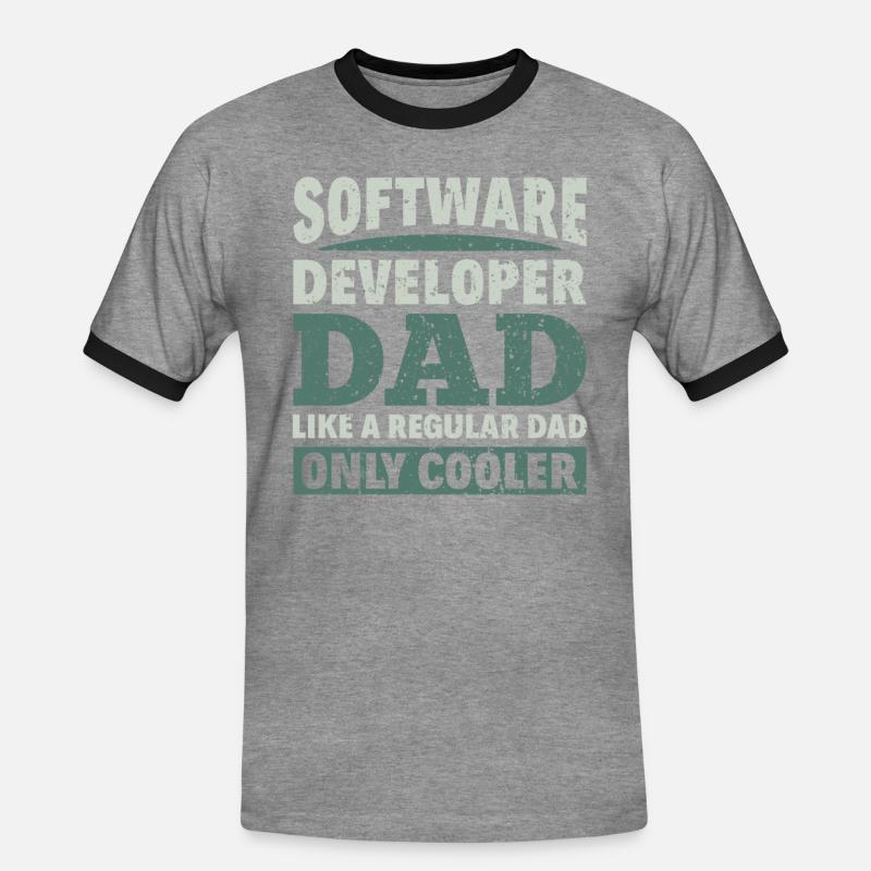 Software Developer Dad - Software Programmierer - Männer Kontrast-T-Shirt - Grau meliert/Schwarz
