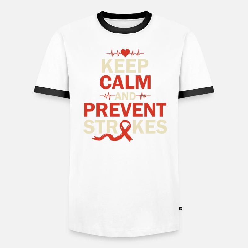 Keep Calm and Prevent Strokes - Schlaganfall Men's Ringer Shirt