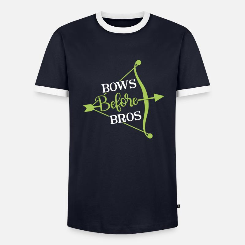 Bows before Bros - Bogenschütze Bogen Männer Kontrast-T-Shirt