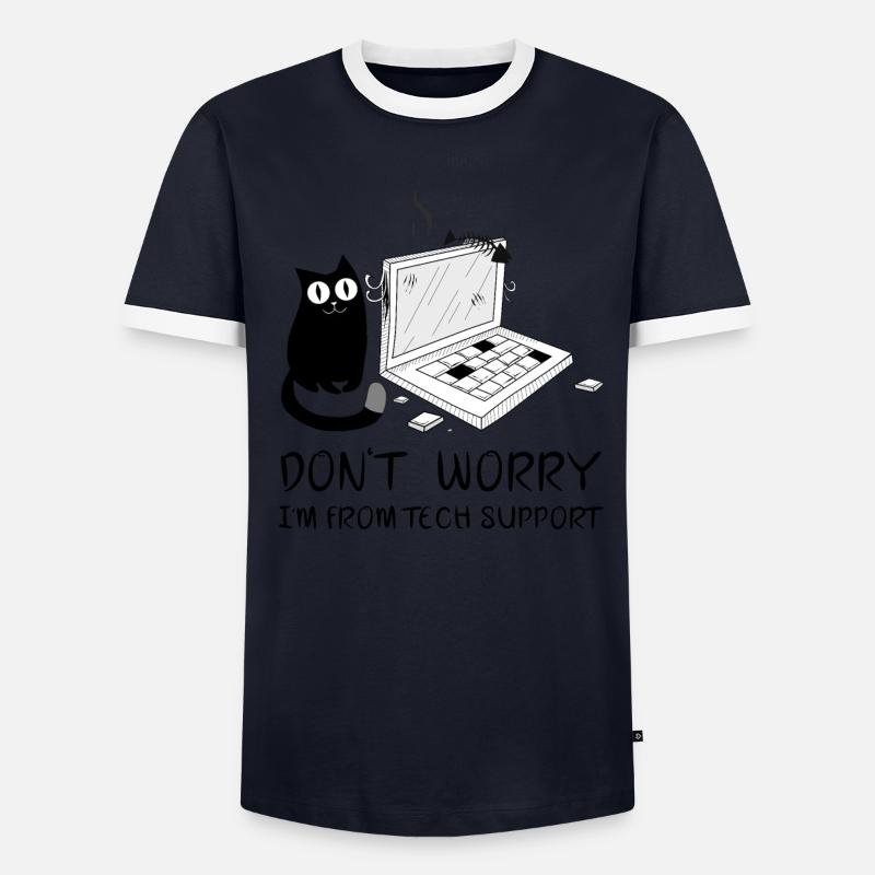 Support technique PC drôle T-shirt contrasté Homme
