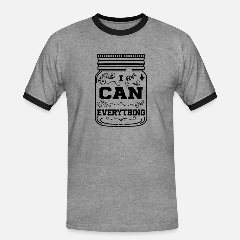 Selbstversorger Spruch - Gemüse Einkochen - Männer Kontrast-T-Shirt - Grau meliert/Schwarz