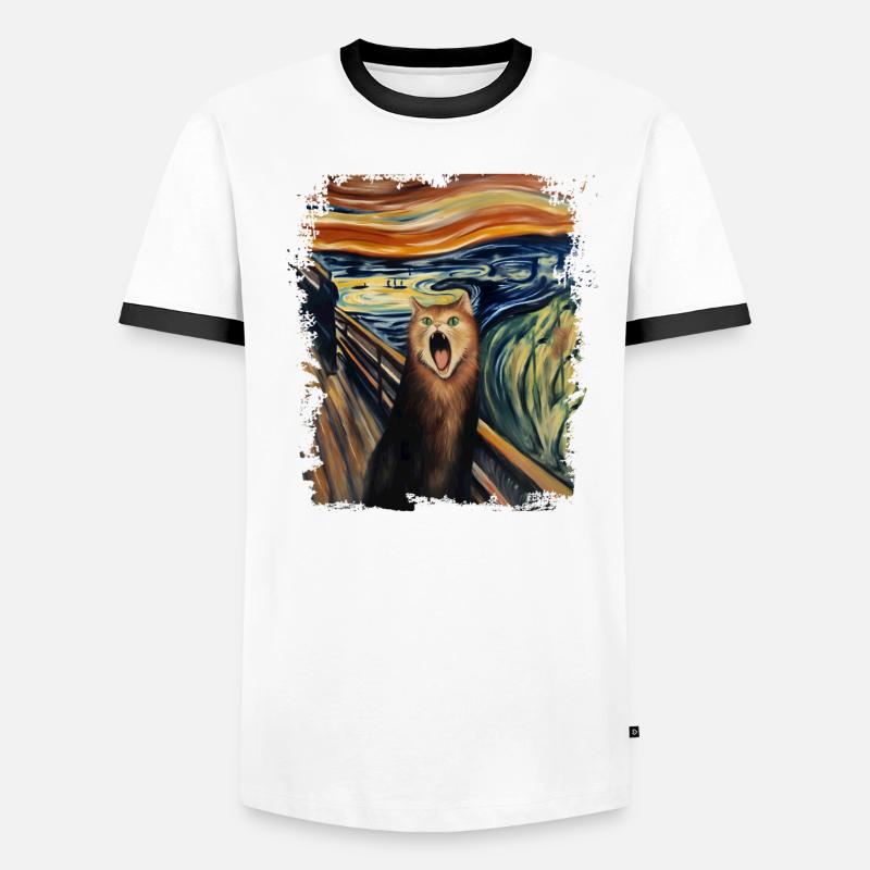 Le Chat Criant Edvard Expressionnisme Munch T-shirt contrasté Homme