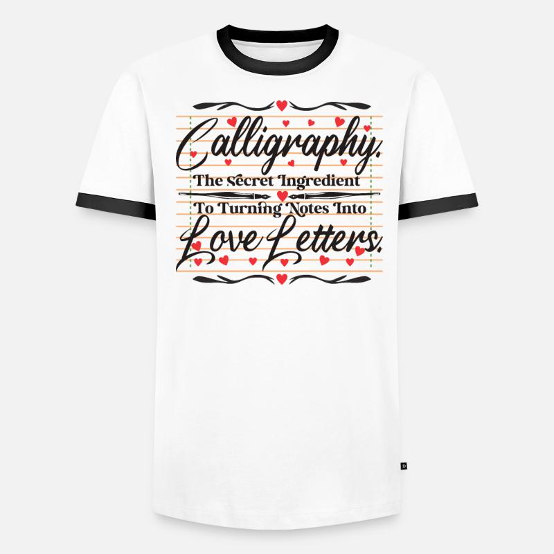 La calligraphie transforme les notes en lettres d’amour T-shirt contrasté Homme