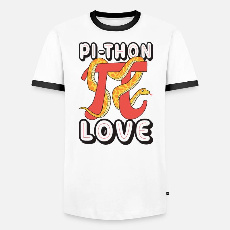 Pi-thon Liebe Männer Kontrast-T-Shirt